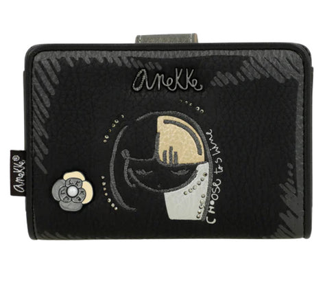 Portofel casual, dama, ANEKKE 41869-902, negru, piele ecologica